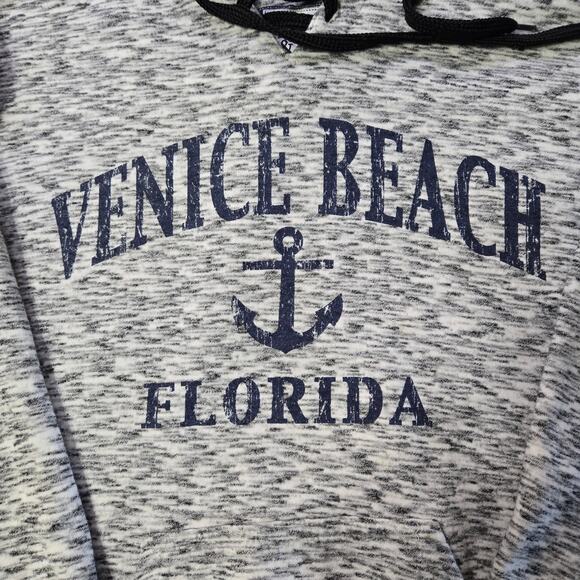 Pacific & Co. XL Mens Gray Black Venice Beach Florida Pullover SweatShirt Hoodie - Picture 3 of 9